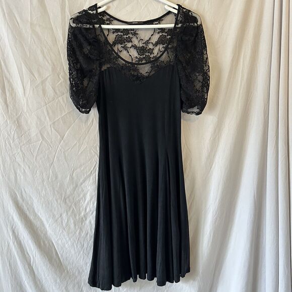 Other Dresses & Skirts - Vintage Whimsigoth Dress Medium Witchy Goth Grunge Punk Lace Mesh Fall School